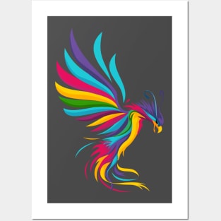 rainbow phoenix Posters and Art